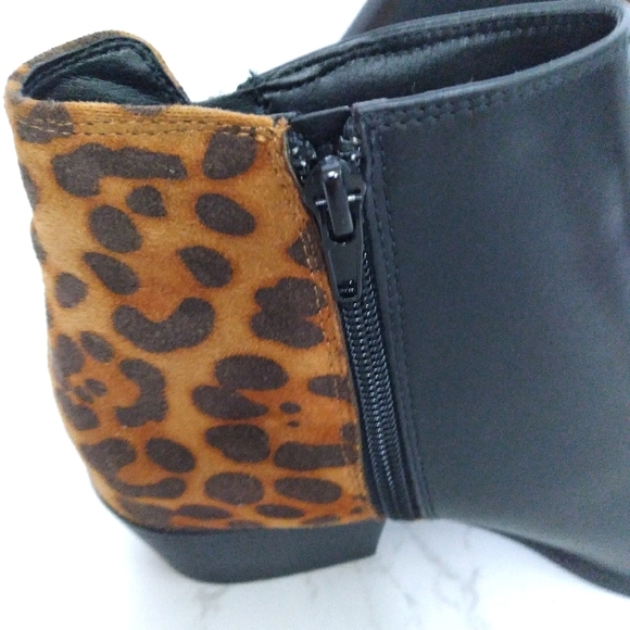 Esprit Black Leopard Ankle Boots Size 8 - Picture 9 of 11